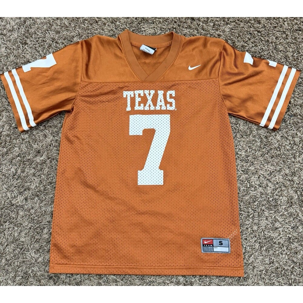 Vintage Nike Team University Of Texas Football #7 Jersey Youth Size Small (8/10)